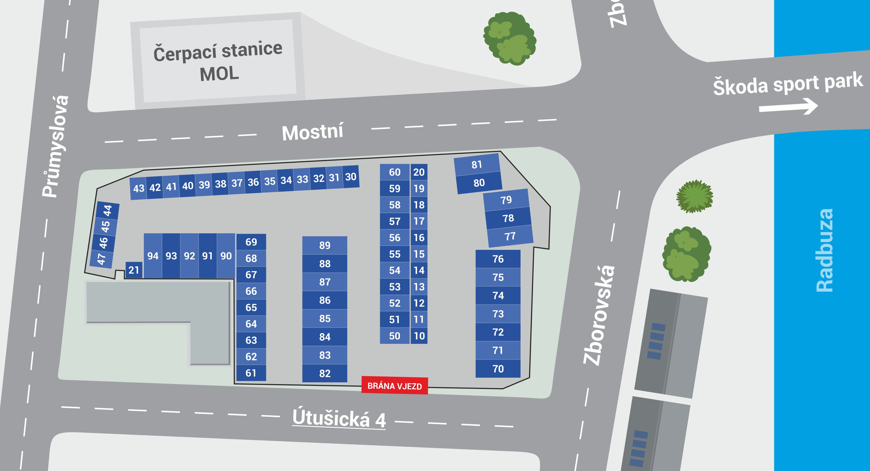 Mapka areálu Skladbox